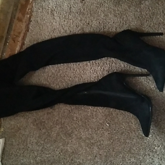 Over the knee suede high heel boots - Picture 3 of 4